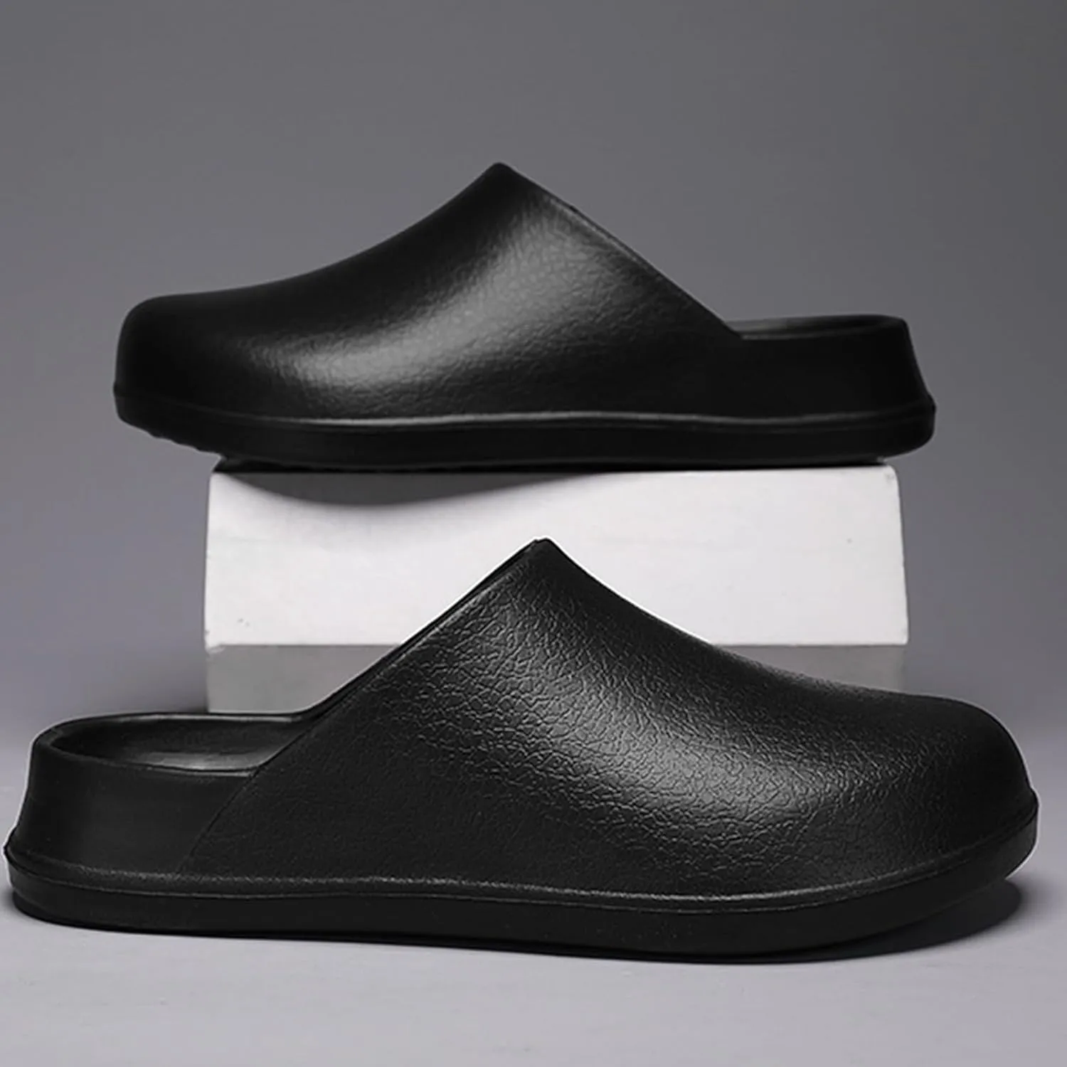 Unisex EVA clog slippers, comfortable, durable, non-slip, oil-resistant, waterproof, professional chef and nurse work shoes, casual style, two-wear minimalist kitchen shoes