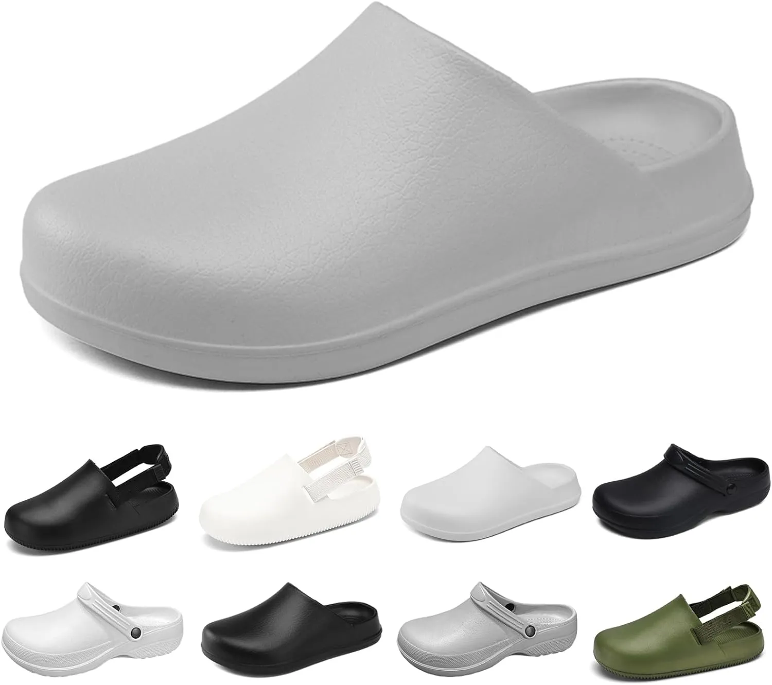 Unisex EVA clog slippers, comfortable, durable, non-slip, oil-resistant, waterproof, professional chef and nurse work shoes, casual style, two-wear minimalist kitchen shoes