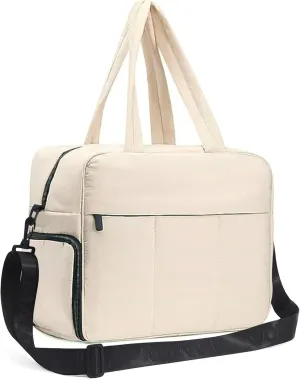 Unisex Quilted Puffer Crossbody Bag, Lightweight Travel Bag with Shoe Compartment, Water Resistant