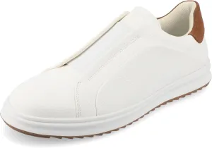 Vance Mens Matteo Slip-on Textured Sneaker Tru Comfort Foam Round Toe Rubber Sole Casual Fashion Shoes White 8 Medium MENS US