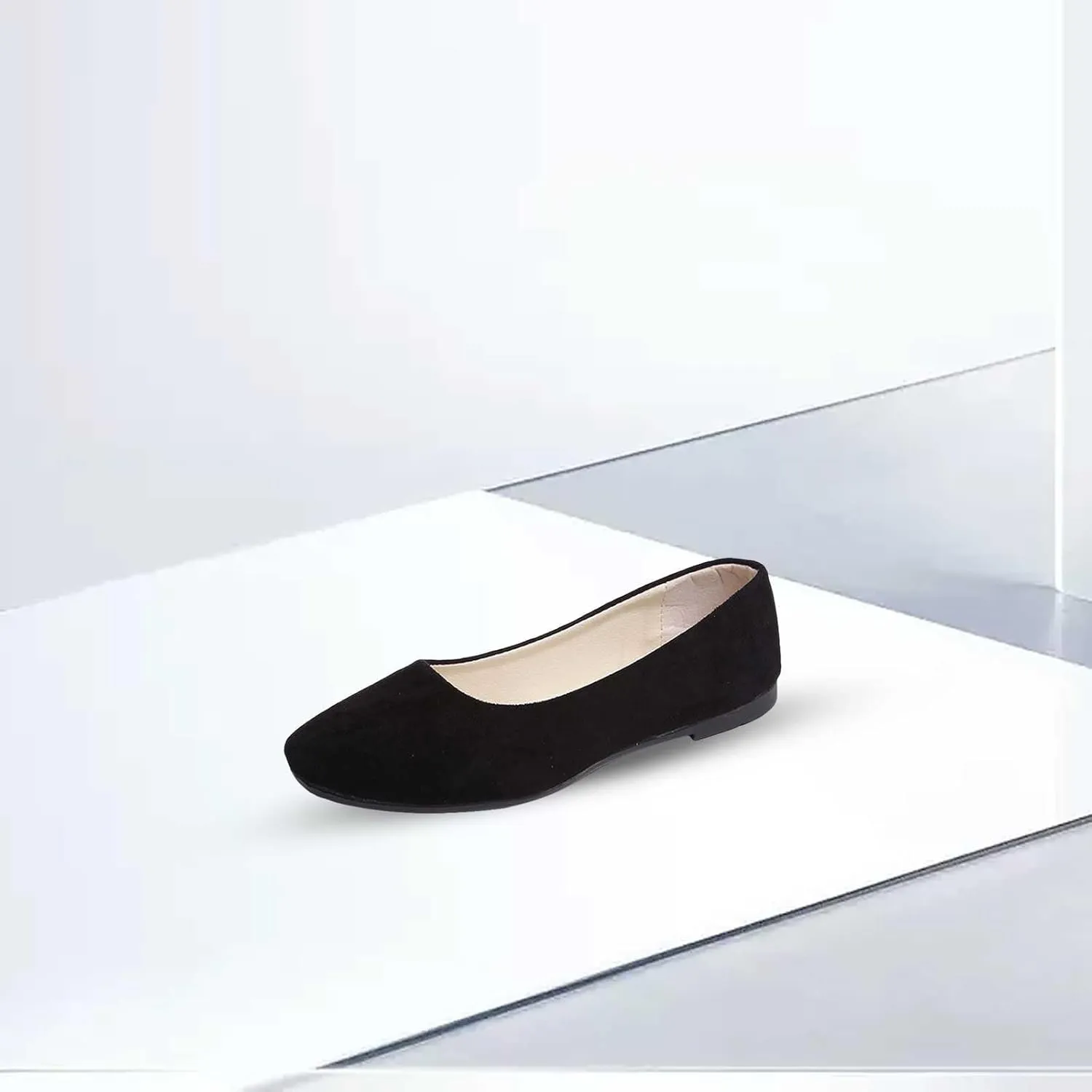 VESNIBA Women Girls Solid Big Size Slip On Flat Shallow Comfort Casual Single Shoes Womens Sandals Size