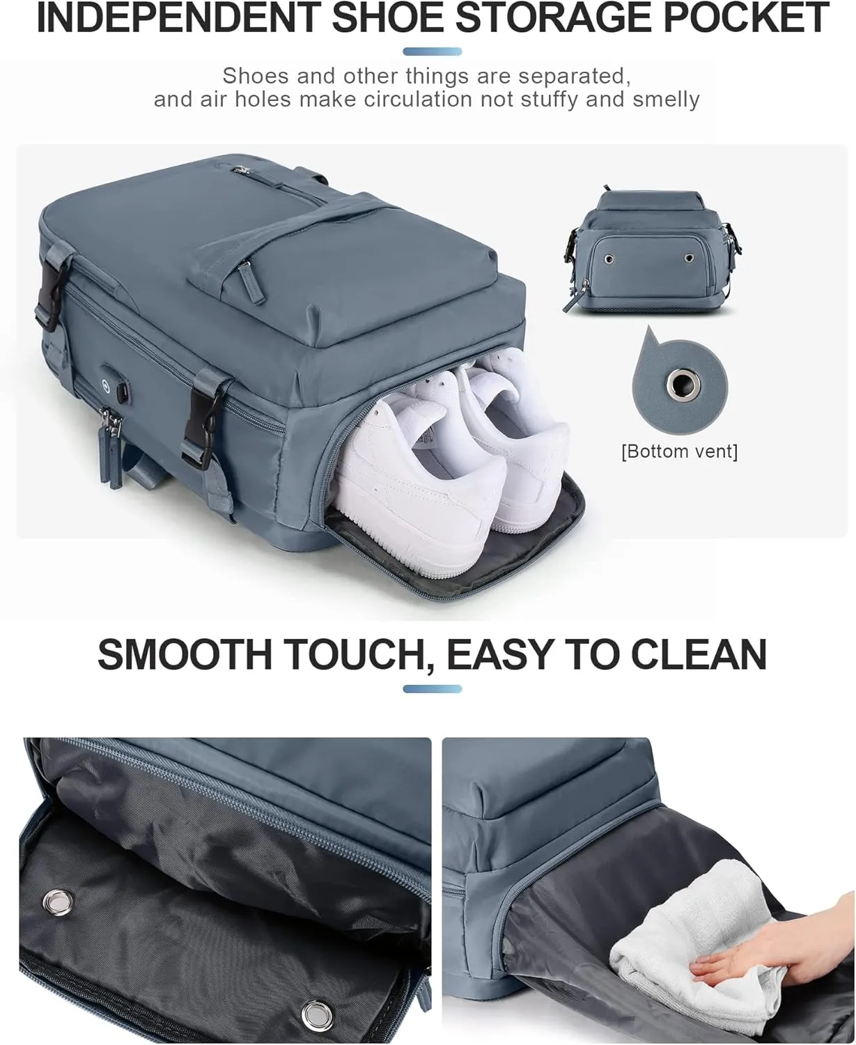 VGCUB Large Travel Backpack Bag for Women Men,Carry on Backpack,17 Inch Laptop Business Work Waterproof Backpack with Laptop Compartment,Person Item Flight Approved,Mochila de Viaje,Jewel Blue Large