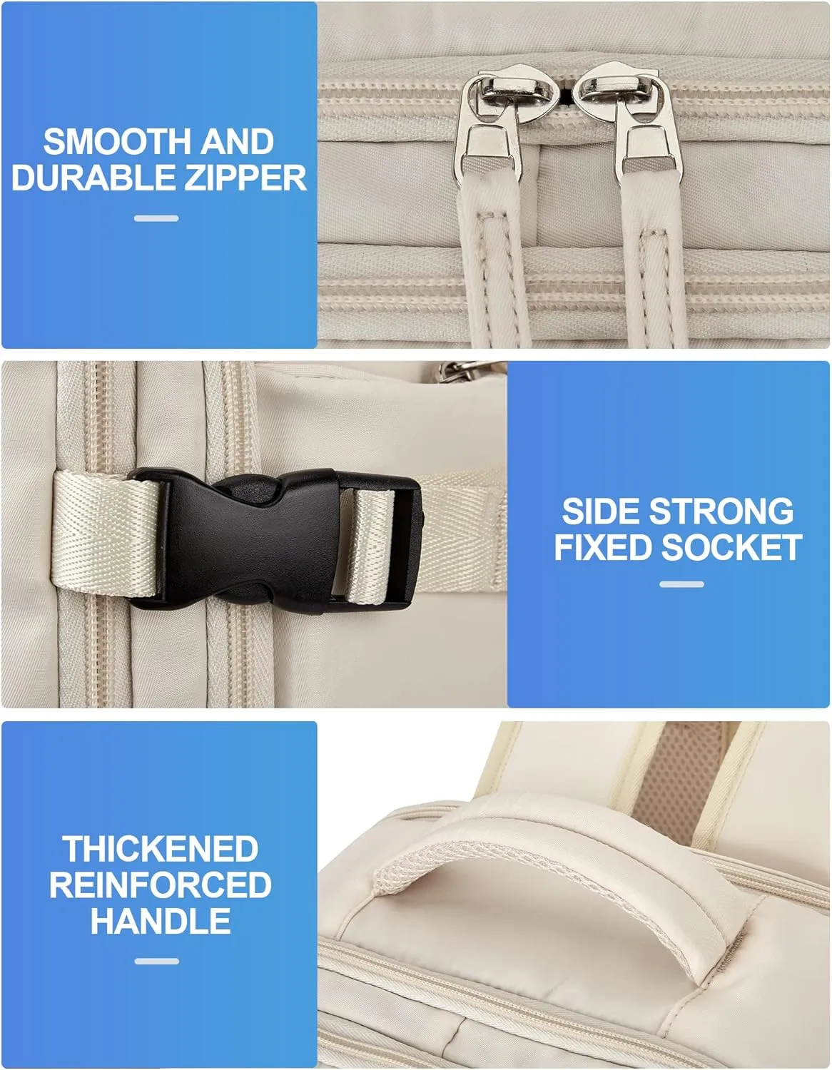 VGCUB Large Travel Backpack Bag for Women Men,Carry on Backpack,17 Inch Laptop Business Work Waterproof Backpack with Laptop Compartment,Person Item Flight Approved,Mochila de Viaje,White Large