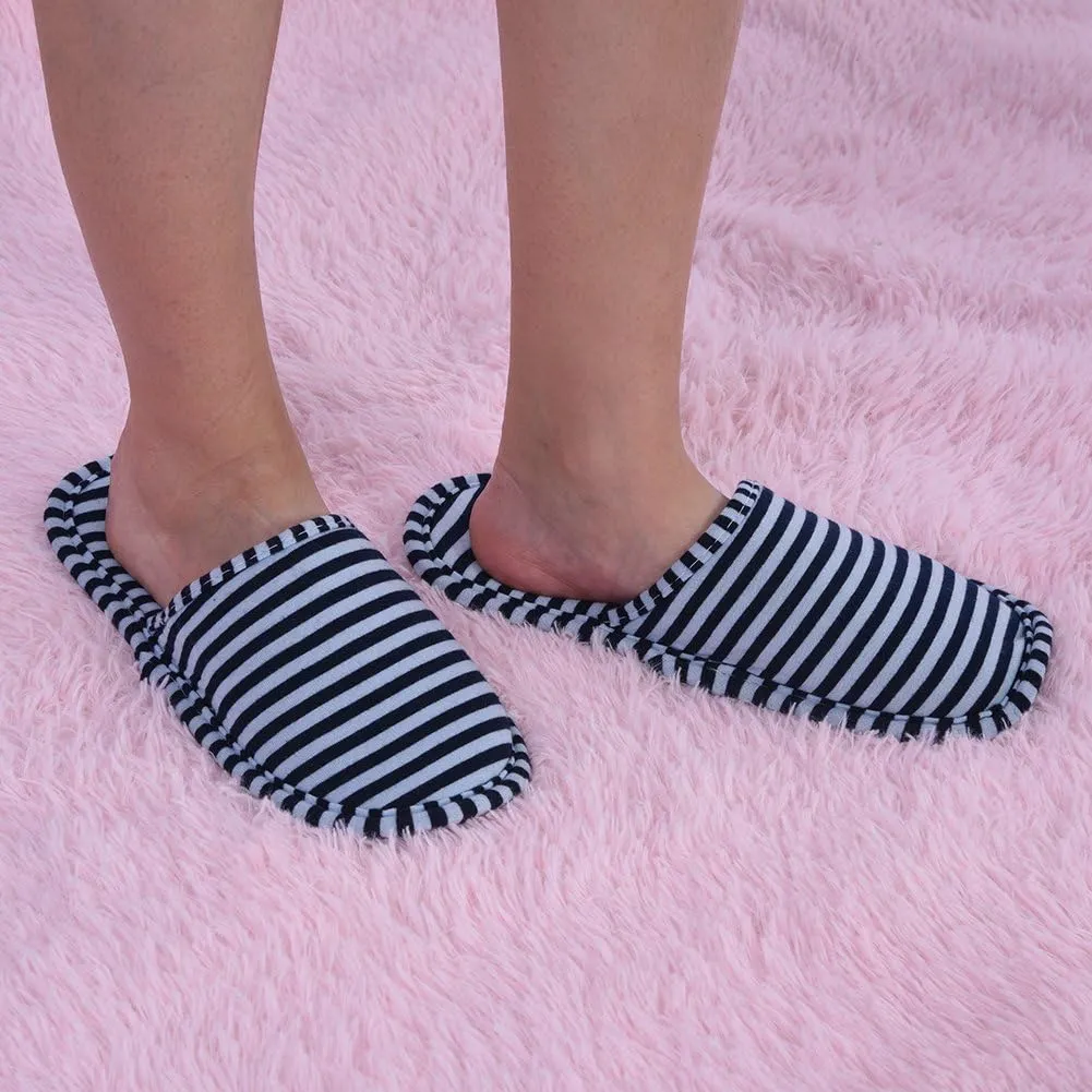 VGEBY Travel Portable Foldable Reusable Indoor Soft Cotton Anti-Slip Slippers for Home Hotel House Slippers
