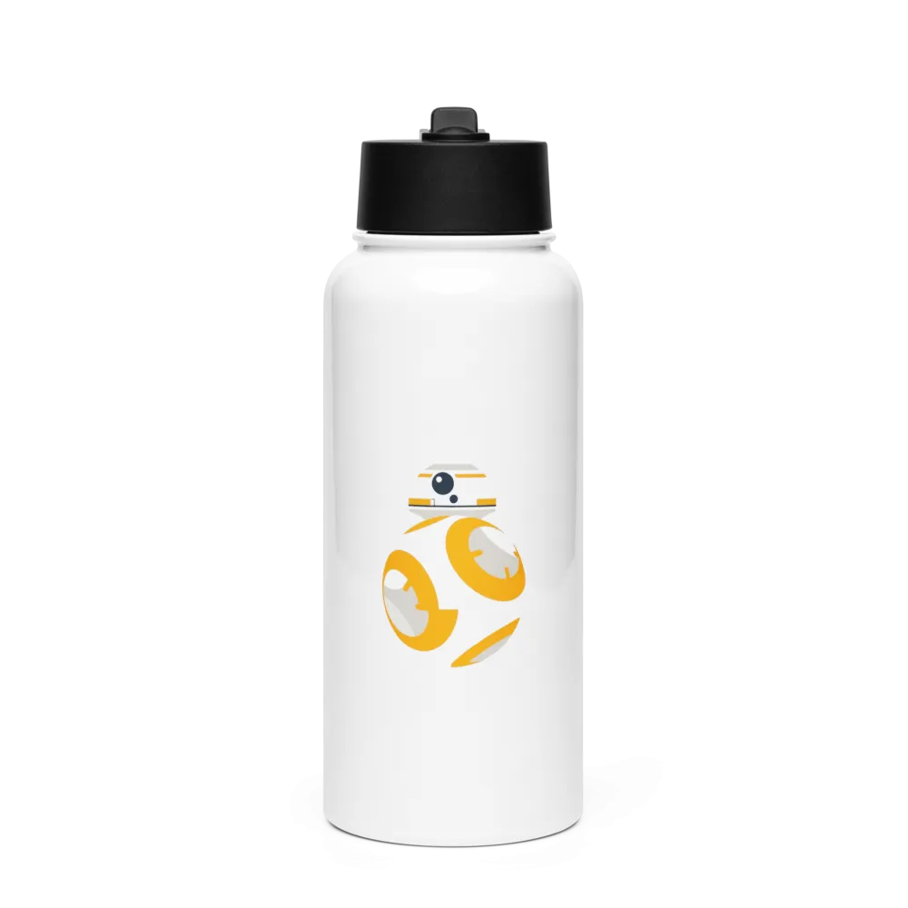Vibrant Orange Stainless Steel Water Bottle with Straw Lid