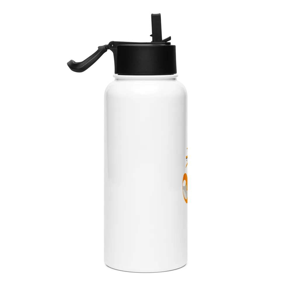 Vibrant Orange Stainless Steel Water Bottle with Straw Lid