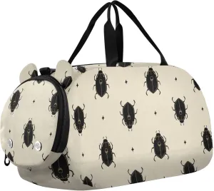 VIGTRO Ancient Egypt Scarab Kids Overnight Travel Duffel Bag Sport Gym Bag for Boys Girls with Shoe Compartment, Carry On Weekender Luggage Bag for Dance Swim Yoga