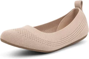 VJH confort Women’s Flats Shoes Ballet Knit Comfort Foldable Round Toe Slip-on Casual Office Work Walking Flats