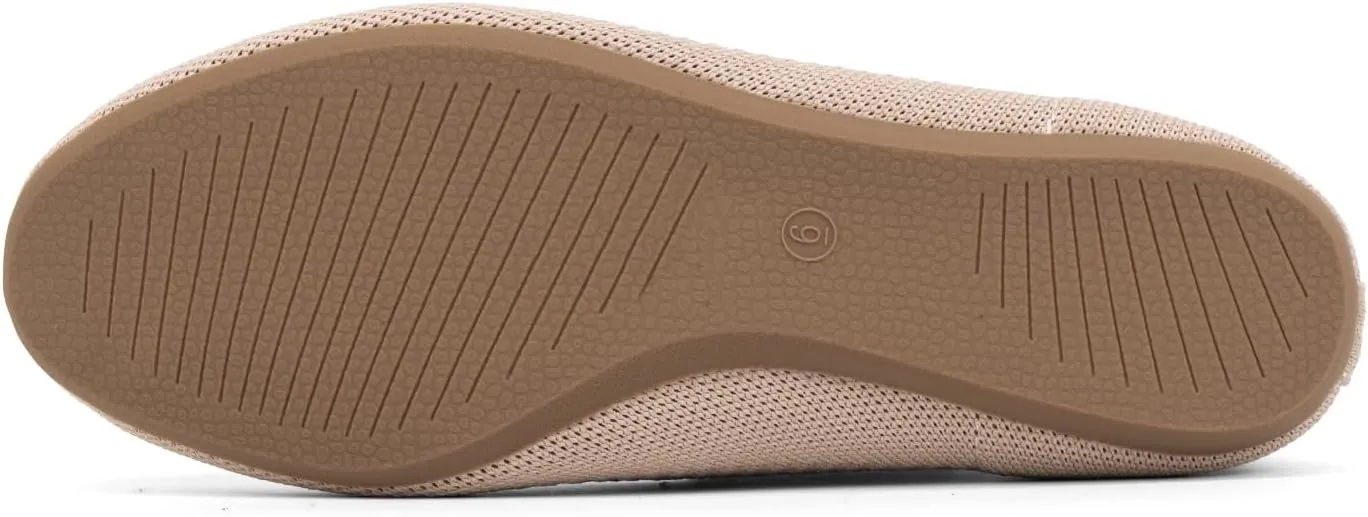 VJH confort Women’s Flats Shoes Ballet Knit Comfort Foldable Round Toe Slip-on Casual Office Work Walking Flats