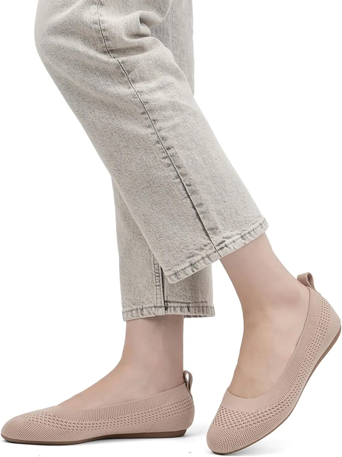 VJH confort Women’s Flats Shoes Ballet Knit Comfort Foldable Round Toe Slip-on Casual Office Work Walking Flats