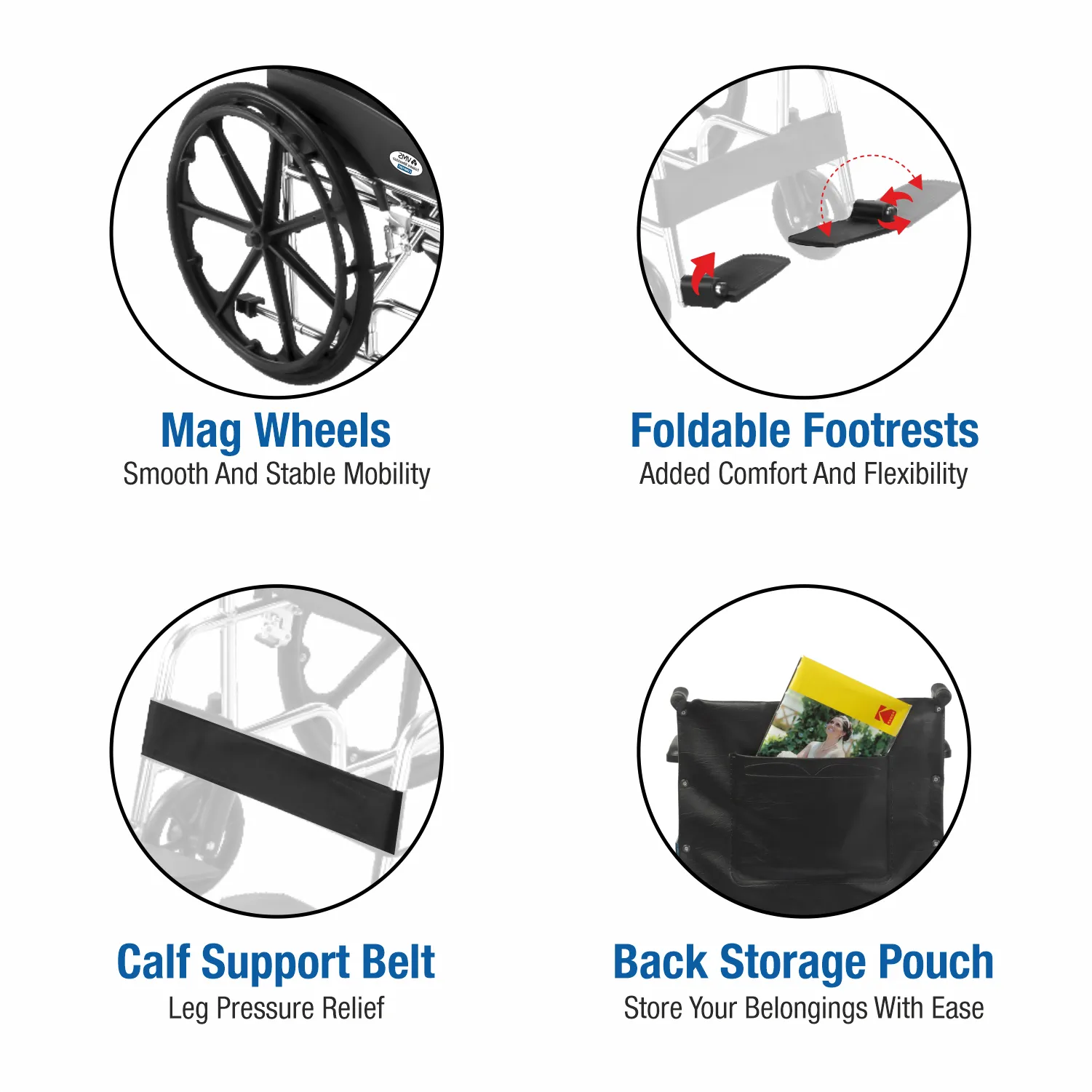 VMS Careline Foldable Manual Wheelchair - Comfort