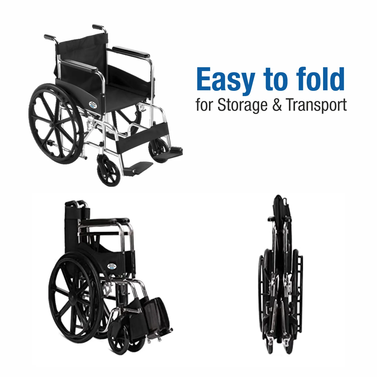 VMS Careline Foldable Manual Wheelchair - Comfort