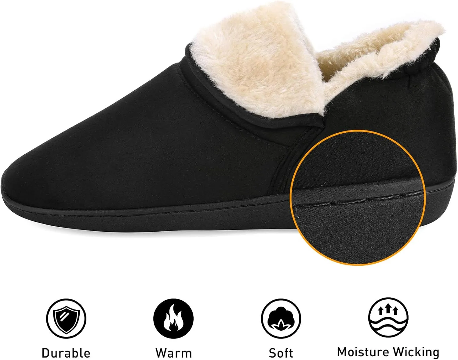 VONMAY Men's Booties Slippers Ankle Warm Plush Fuzzy Memory Foam House Shoes
