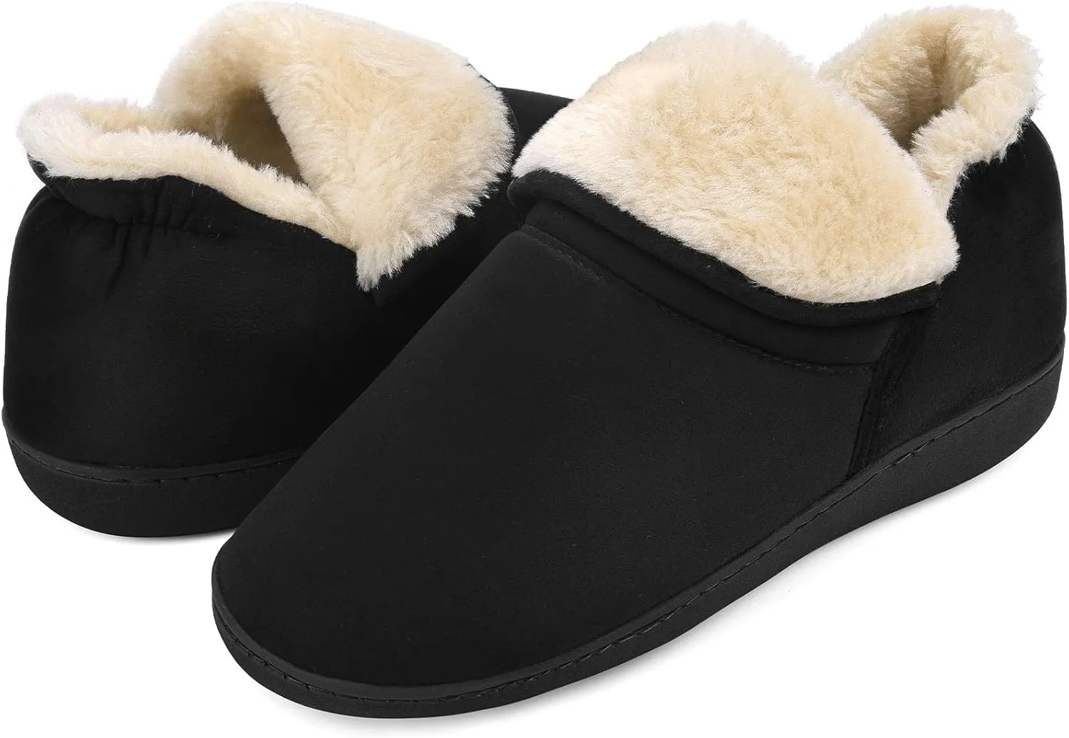 VONMAY Men's Booties Slippers Ankle Warm Plush Fuzzy Memory Foam House Shoes