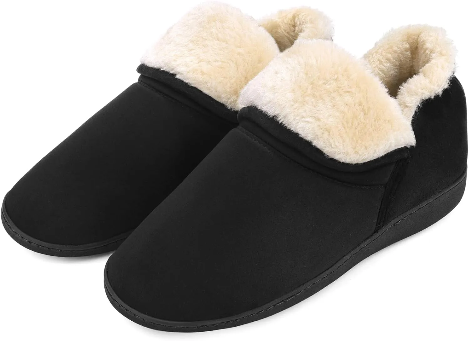 VONMAY Men's Booties Slippers Ankle Warm Plush Fuzzy Memory Foam House Shoes