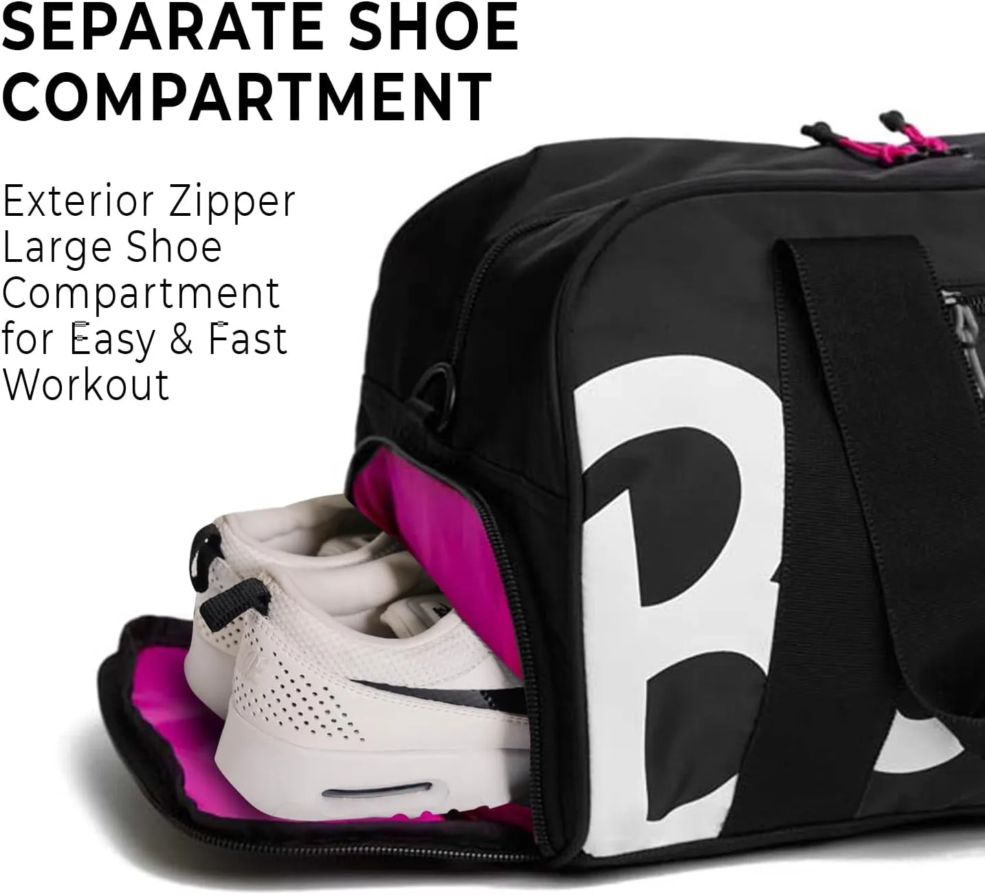 Vooray Burner Gym Duffel Bag, Gym Bag for Women and Men with Shoe Compartment, Weekender, Overnight & Travel Duffel for Sports and Workout