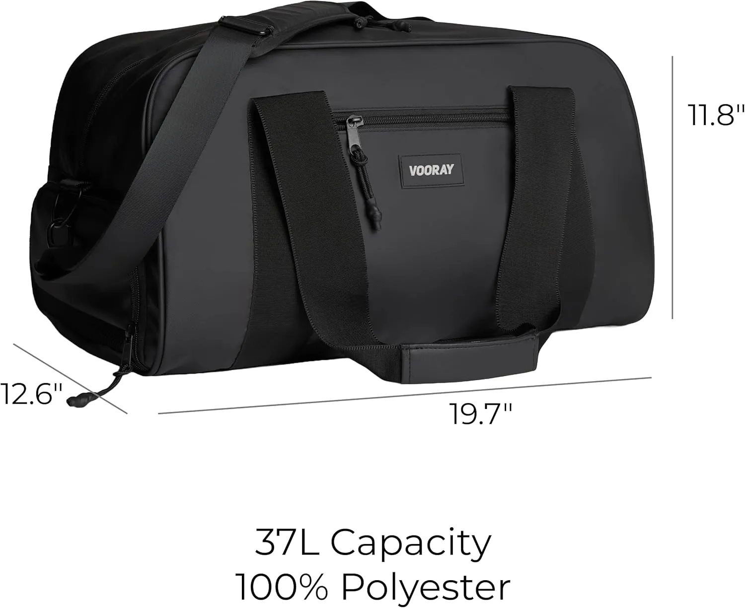Vooray Burner Gym Duffel Bag, Gym Bag for Women and Men with Shoe Compartment, Weekender, Overnight & Travel Duffel for Sports and Workout