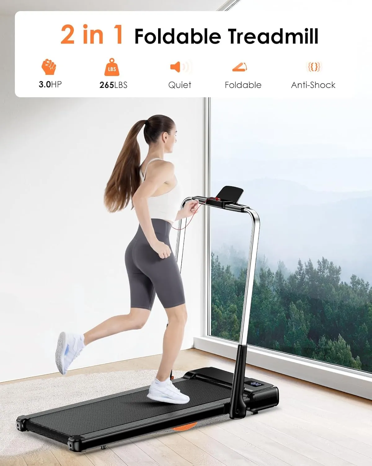 Walking Pad Treadmill, Under Desk Treadmill for Home & Office, Wide Running Belt, Remote Control, Installation Free, Easy to Move, 300 LB Capacity