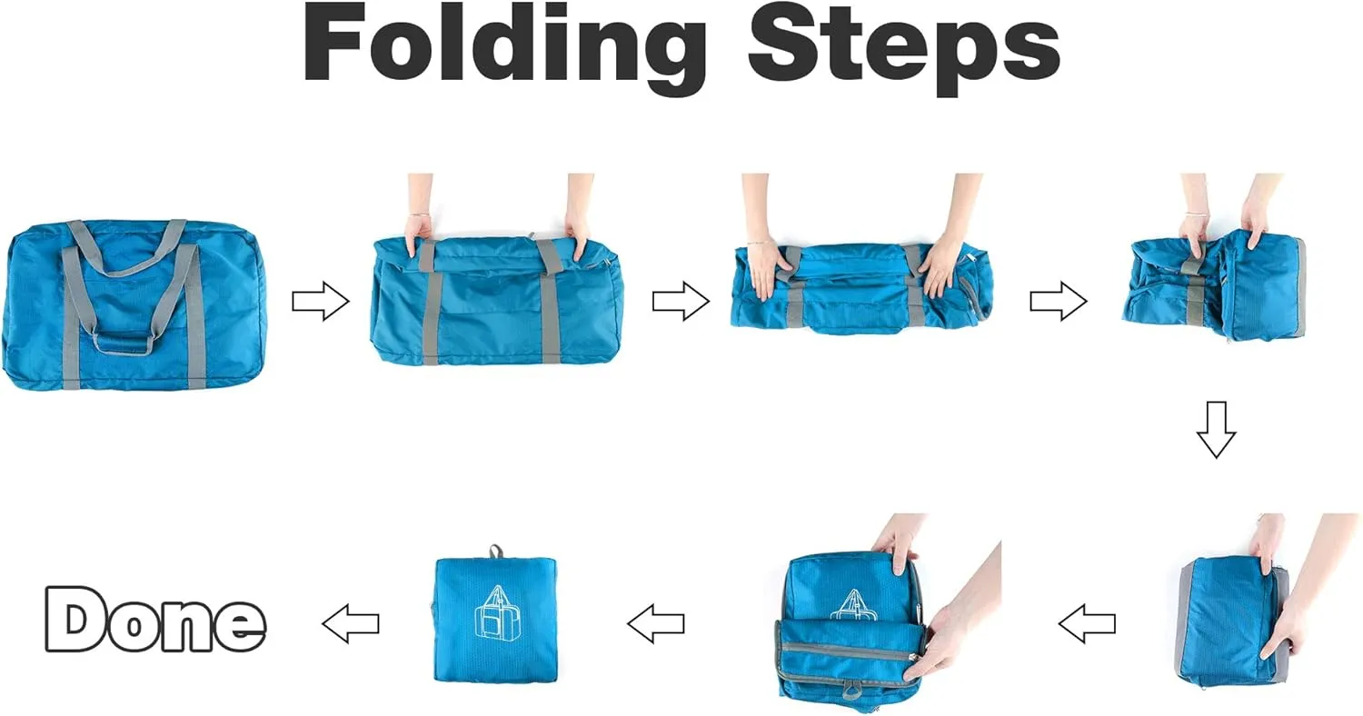 WANDF Foldable Travel Duffel Bag 60-120L Duffle Carry on for Women and Men