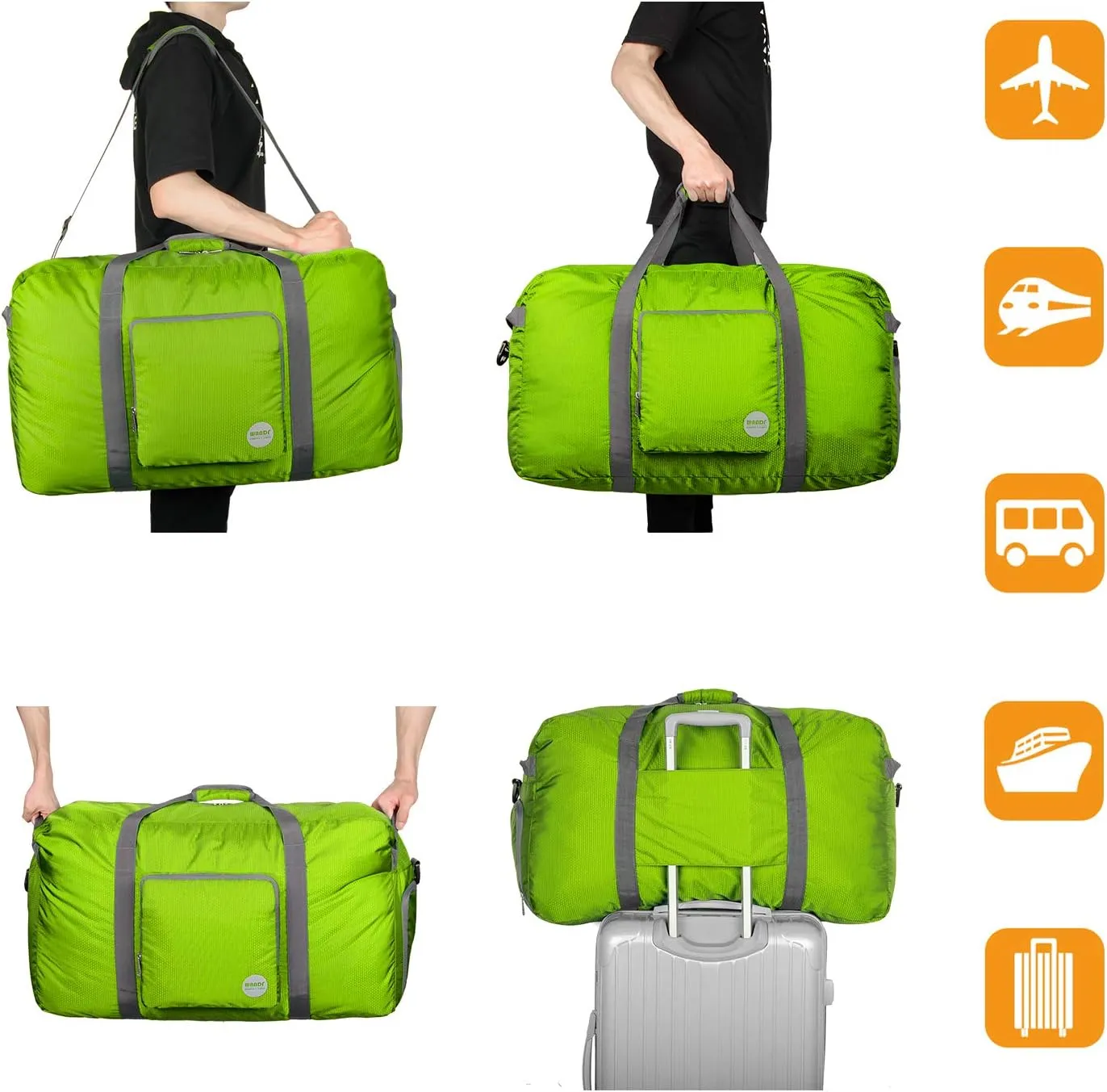 WANDF Foldable Travel Duffel Bag 60-120L Duffle Carry on for Women and Men
