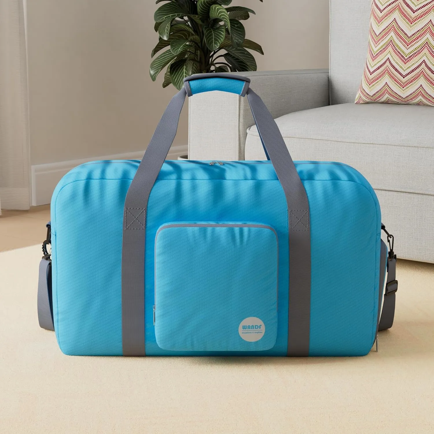 WANDF Foldable Travel Duffel Bag 60-120L Duffle Carry on for Women and Men