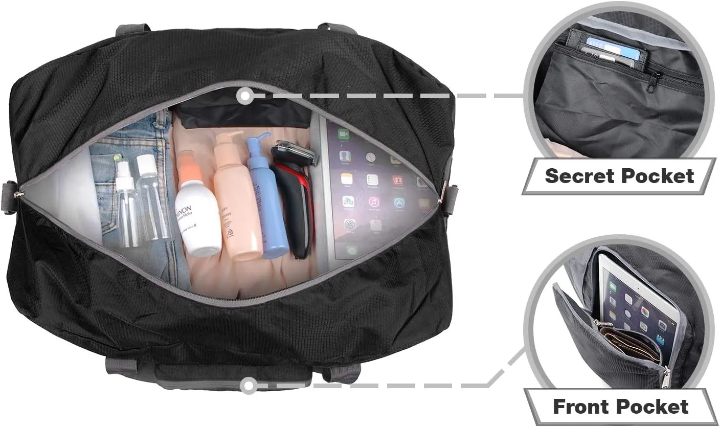 WANDF Foldable Travel Duffel Bag 60-120L Duffle Carry on for Women and Men