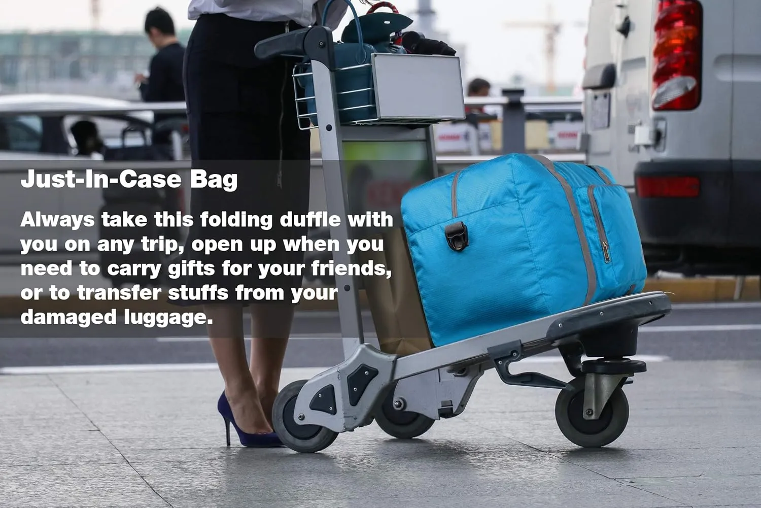 WANDF Foldable Travel Duffel Bag 60-120L Duffle Carry on for Women and Men