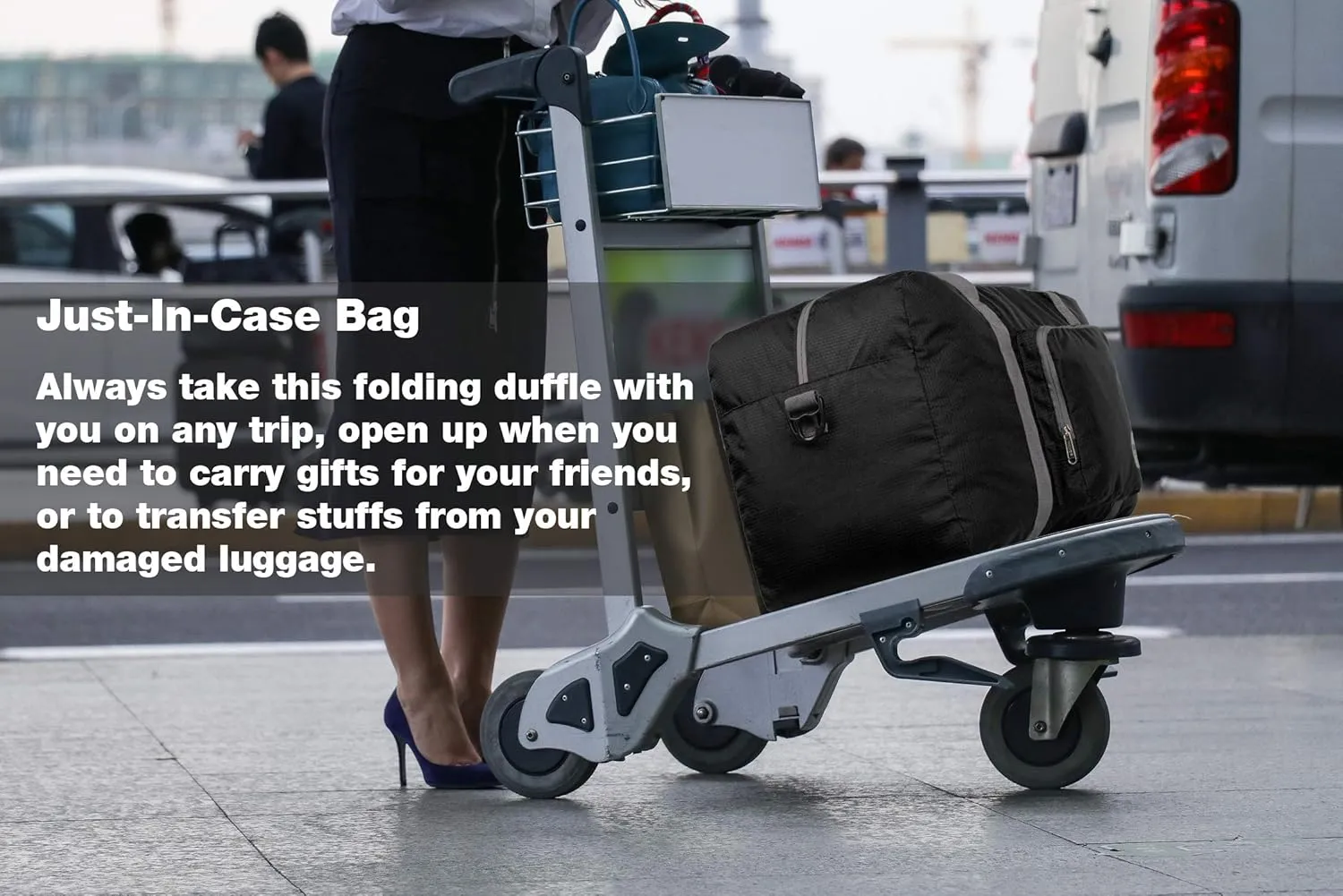 WANDF Foldable Travel Duffel Bag 60-120L Duffle Carry on for Women and Men