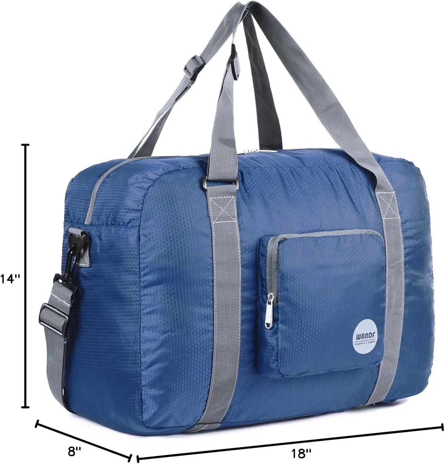 WANDF For Spirit Airlines Personal Item Bag 18x14x8 Foldable Travel Duffel Carry on Weekender Overnight for Women Men