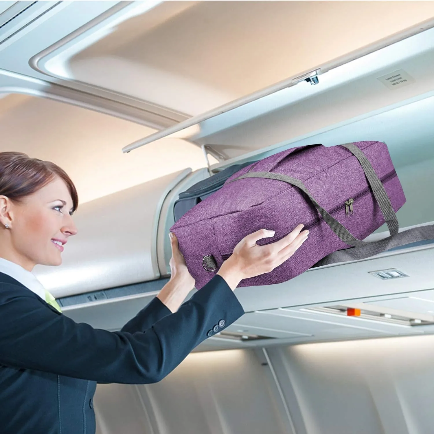 WANDF For Spirit Airlines Personal Item Bag 18x14x8 Travel Duffel Bag Underseat Foldable Carry-on Luggage for Women