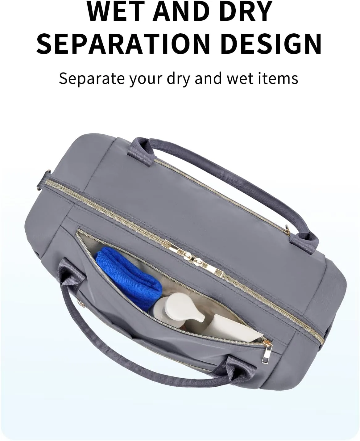 WANDF For Spirit Airlines Personal Item Bag 18x14x8 Underseat with Wet Pocket & Shoe Compartment & Tsa Approved Toiletry Bag