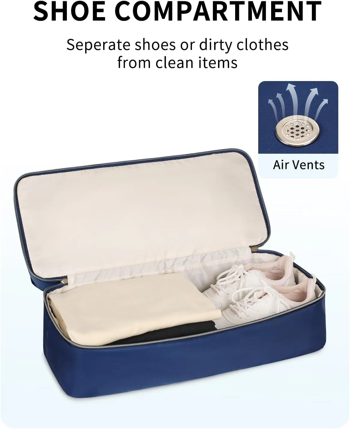 WANDF For Spirit Airlines Personal Item Bag 18x14x8 Underseat with Wet Pocket & Shoe Compartment & Tsa Approved Toiletry Bag