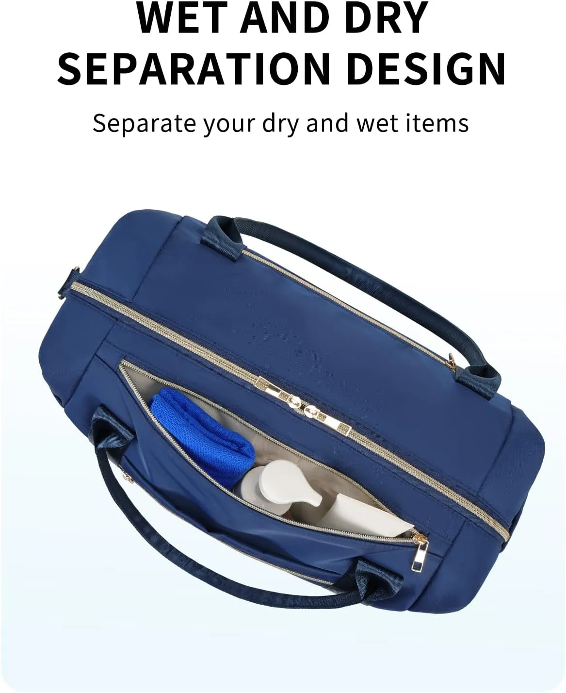 WANDF For Spirit Airlines Personal Item Bag 18x14x8 Underseat with Wet Pocket & Shoe Compartment & Tsa Approved Toiletry Bag