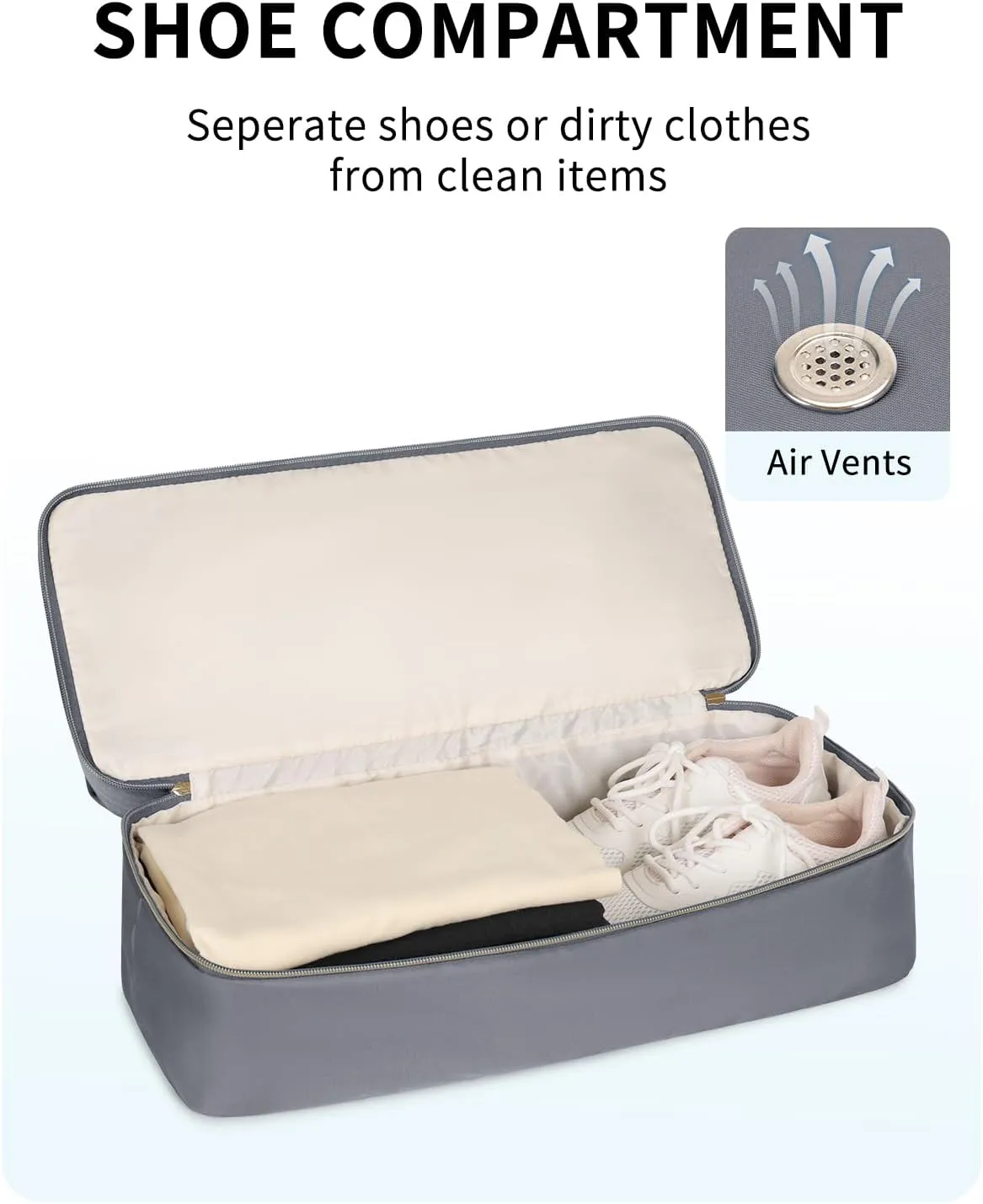 WANDF For Spirit Airlines Personal Item Bag 18x14x8 Underseat with Wet Pocket & Shoe Compartment & Tsa Approved Toiletry Bag