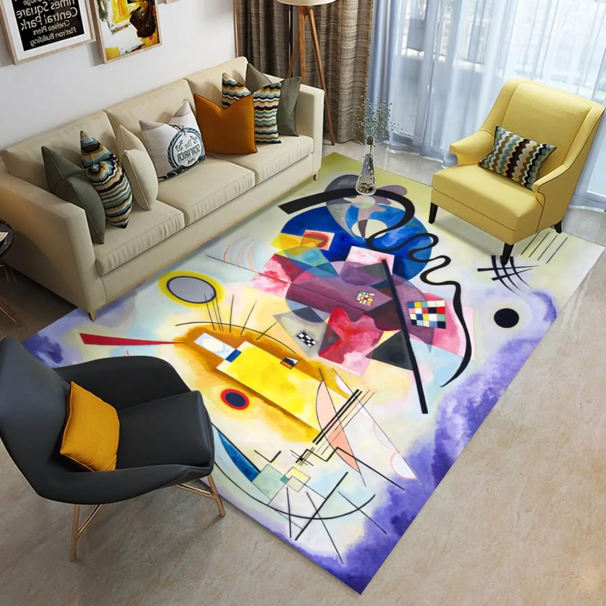 Wassily Kandinsky Yellow-Red-Blue Floor Mat