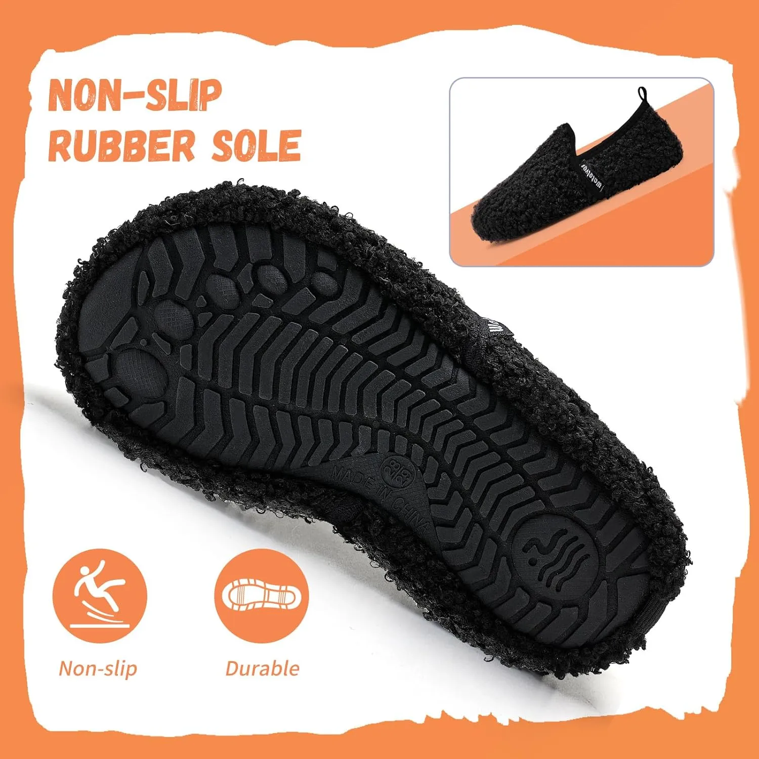 WateLves Kids Toddler Slippers Girls Boys Slip on House Shoes Lightweight Anti Slip Sock Slippers Winter Indoor Outdoor Walking Shoes