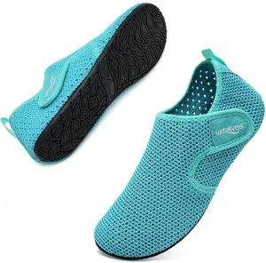 WateLves Water Shoes for Women Men Swim Beach Aqua Socks Quick Dry Barefoot House Slippers Travel Shoes with Adjustable Magic Tape for Pool Diving Boating Yoga Surf