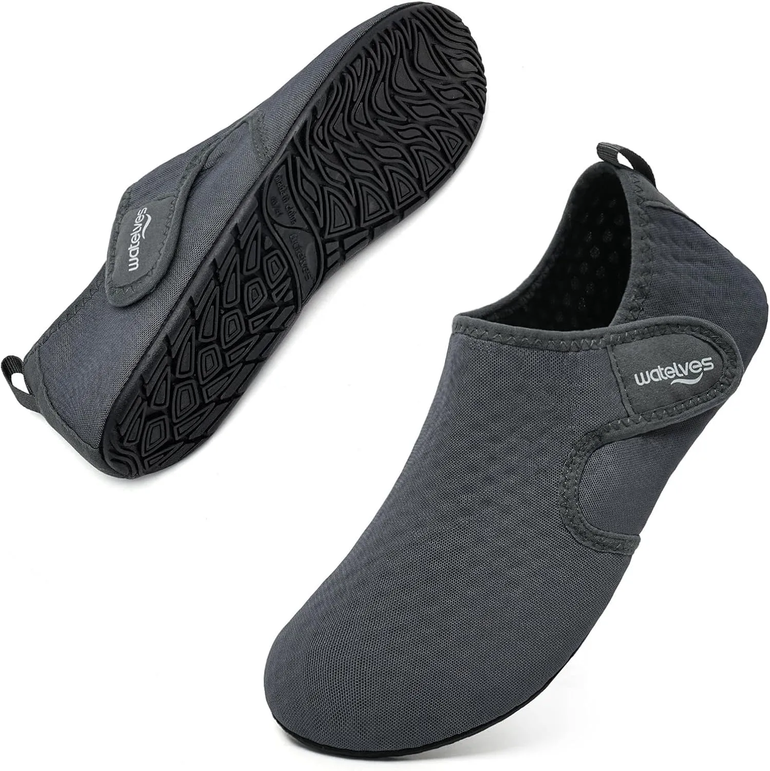 WateLves Water Shoes for Women Men Swim Beach Aqua Socks Quick Dry Barefoot House Slippers Travel Shoes with Adjustable Magic Tape for Pool Diving Boating Yoga Surf