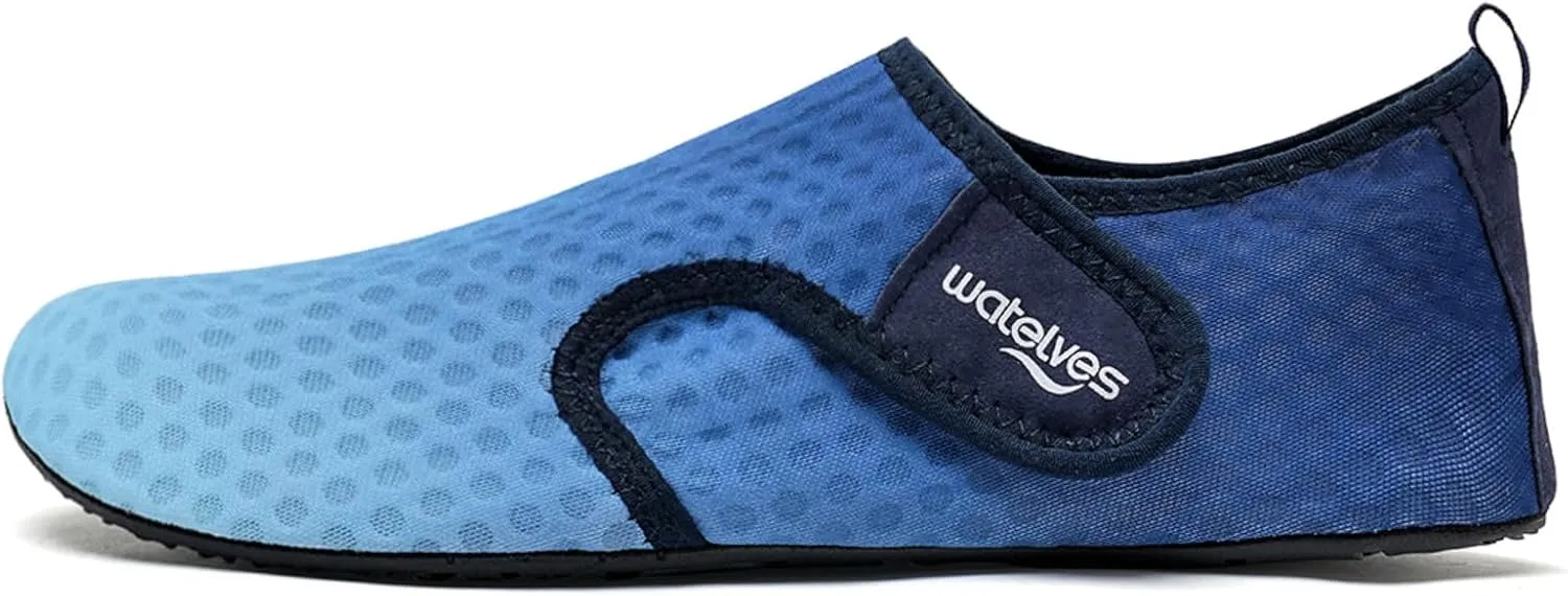 WateLves Water Shoes for Women Men Swim Beach Aqua Socks Quick Dry Barefoot House Slippers Travel Shoes with Adjustable Magic Tape for Pool Diving Boating Yoga Surf