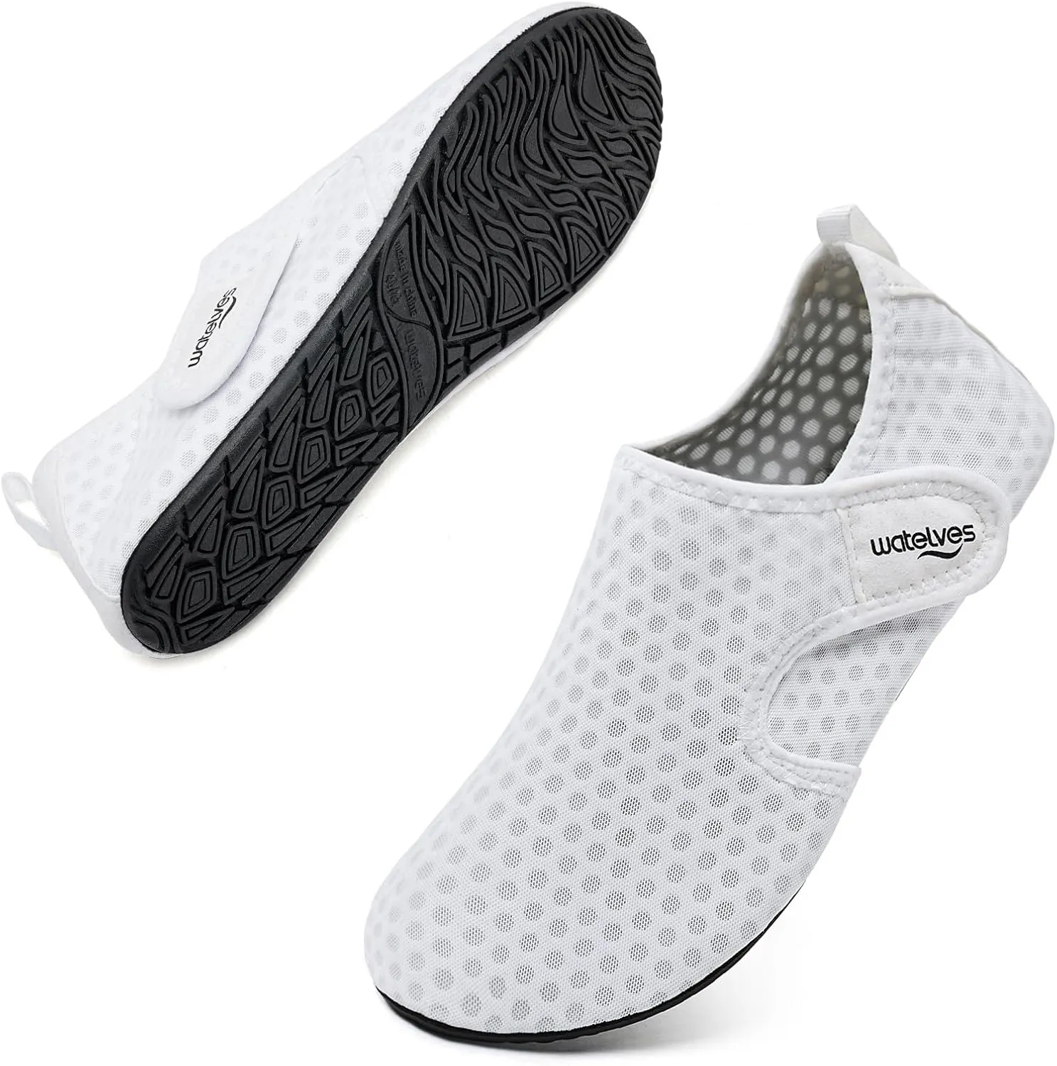 WateLves Water Shoes for Women Men Swim Beach Aqua Socks Quick Dry Barefoot House Slippers Travel Shoes with Adjustable Magic Tape for Pool Diving Boating Yoga Surf