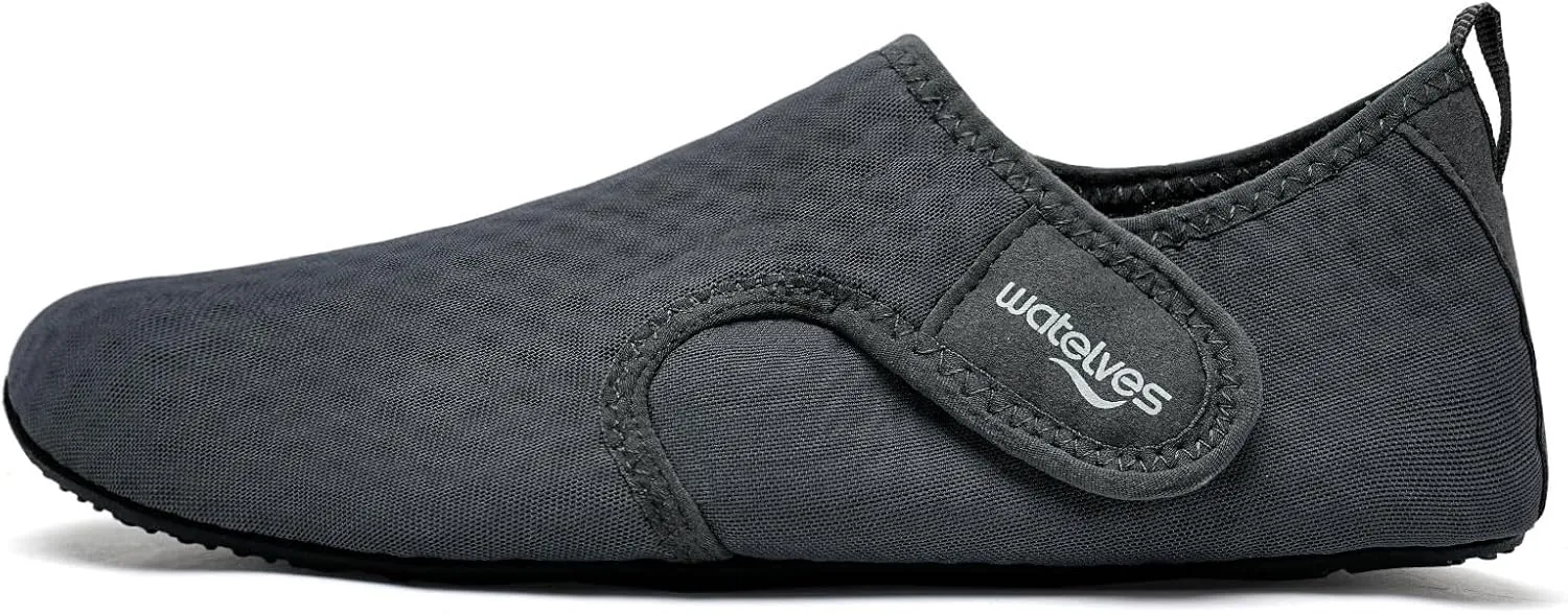 WateLves Water Shoes for Women Men Swim Beach Aqua Socks Quick Dry Barefoot House Slippers Travel Shoes with Adjustable Magic Tape for Pool Diving Boating Yoga Surf