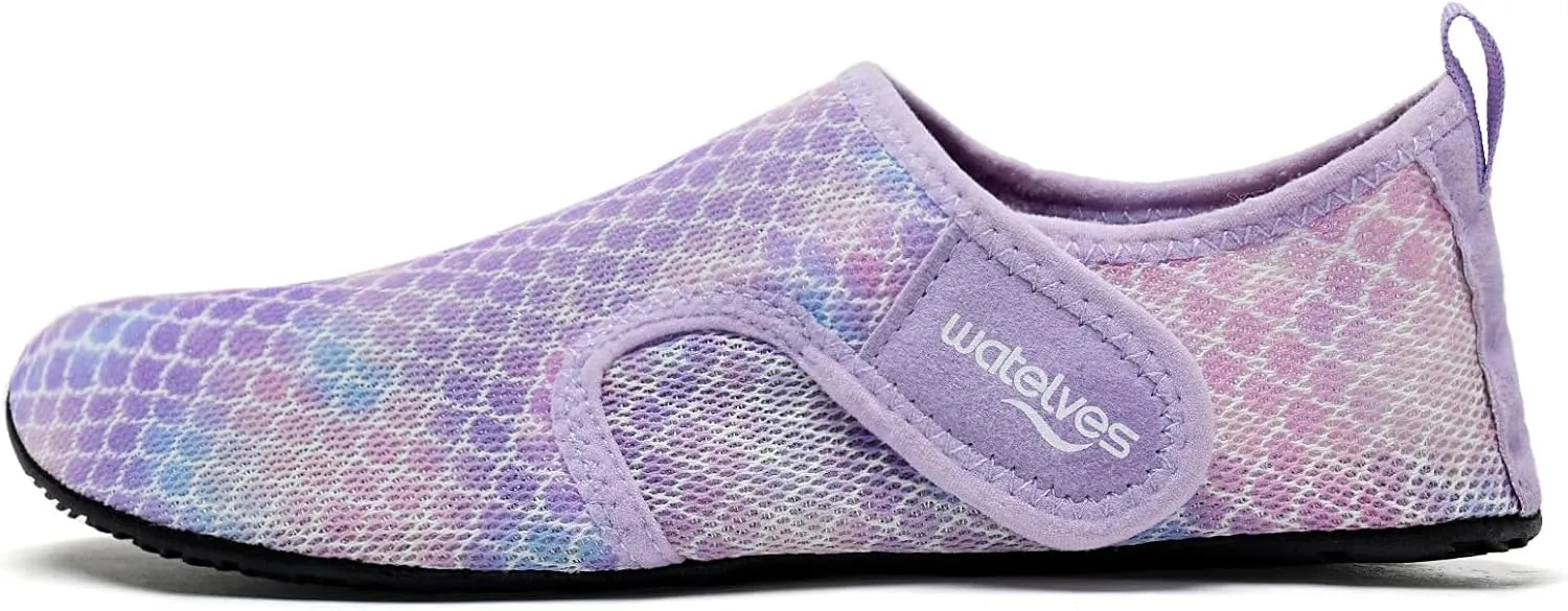 WateLves Water Shoes for Women Men Swim Beach Aqua Socks Quick Dry Barefoot House Slippers Travel Shoes with Adjustable Magic Tape for Pool Diving Boating Yoga Surf