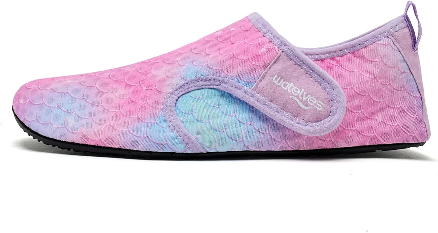 WateLves Water Shoes for Women Men Swim Beach Aqua Socks Quick Dry Barefoot House Slippers Travel Shoes with Adjustable Magic Tape for Pool Diving Boating Yoga Surf