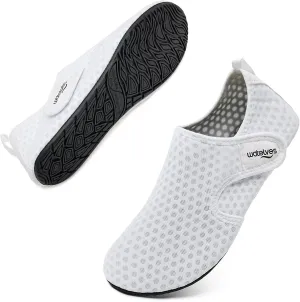 WateLves Water Shoes for Women Men Swim Beach Aqua Socks Quick Dry Barefoot House Slippers Travel Shoes with Adjustable Magic Tape for Pool Diving Boating Yoga Surf