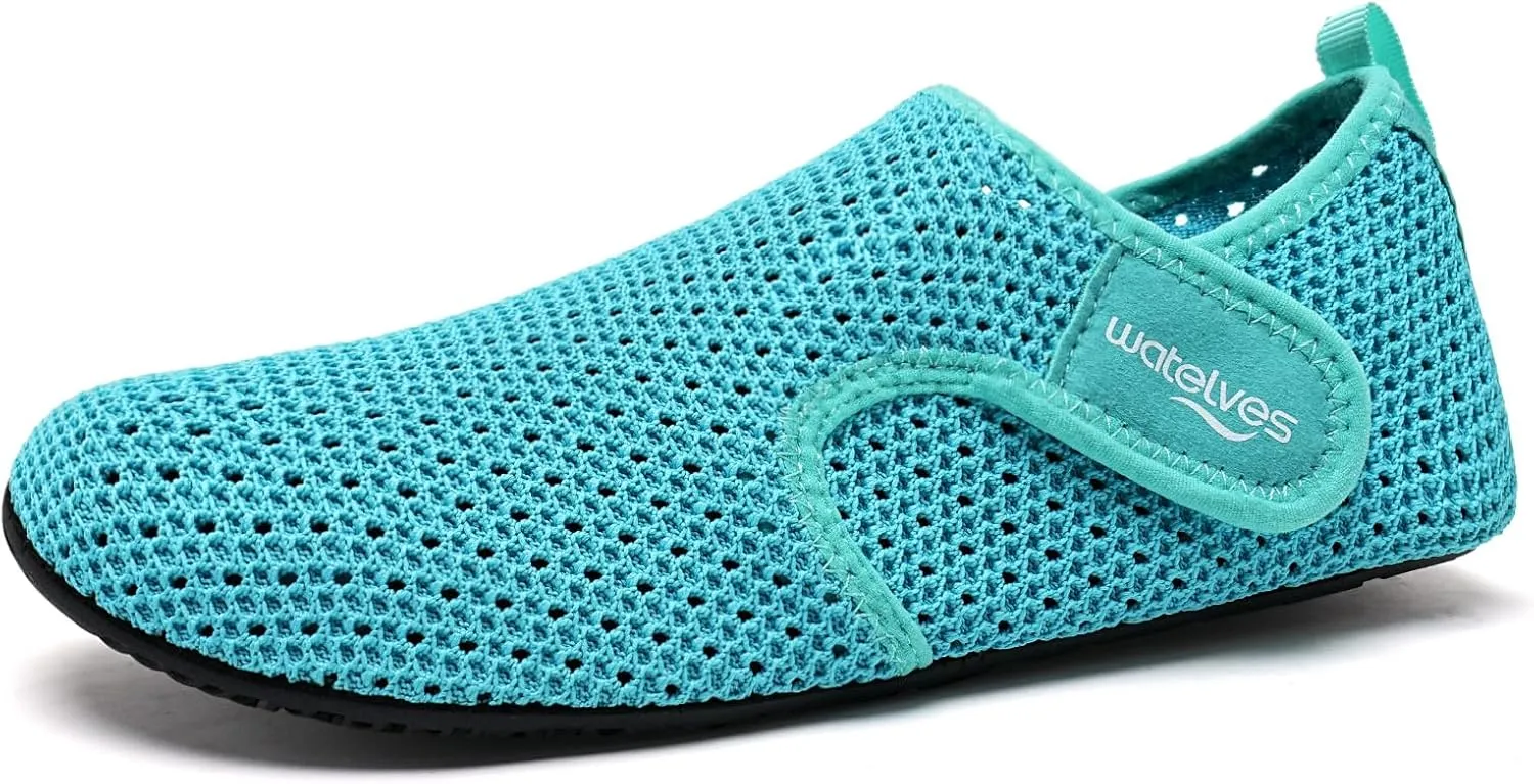 WateLves Water Shoes for Women Men Swim Beach Aqua Socks Quick Dry Barefoot House Slippers Travel Shoes with Adjustable Magic Tape for Pool Diving Boating Yoga Surf