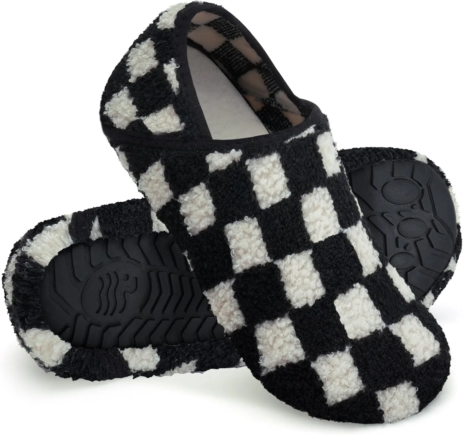 WateLves Womens & Mens Lightweight Cozy Faux Furry House Slippers - Rubber Sole Slip On Sock Shoes - Foldable Travel Slippers - Indoor & Outdoor