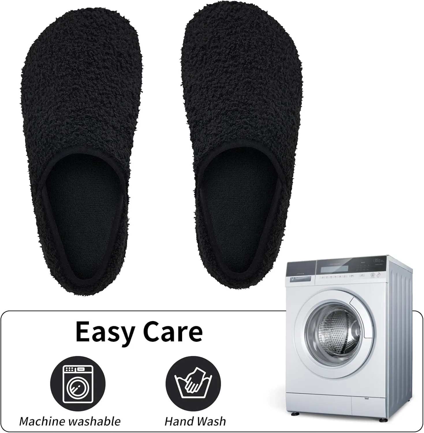 WateLves Womens & Mens Lightweight Cozy Faux Furry House Slippers - Rubber Sole Slip On Sock Shoes - Foldable Travel Slippers - Indoor & Outdoor
