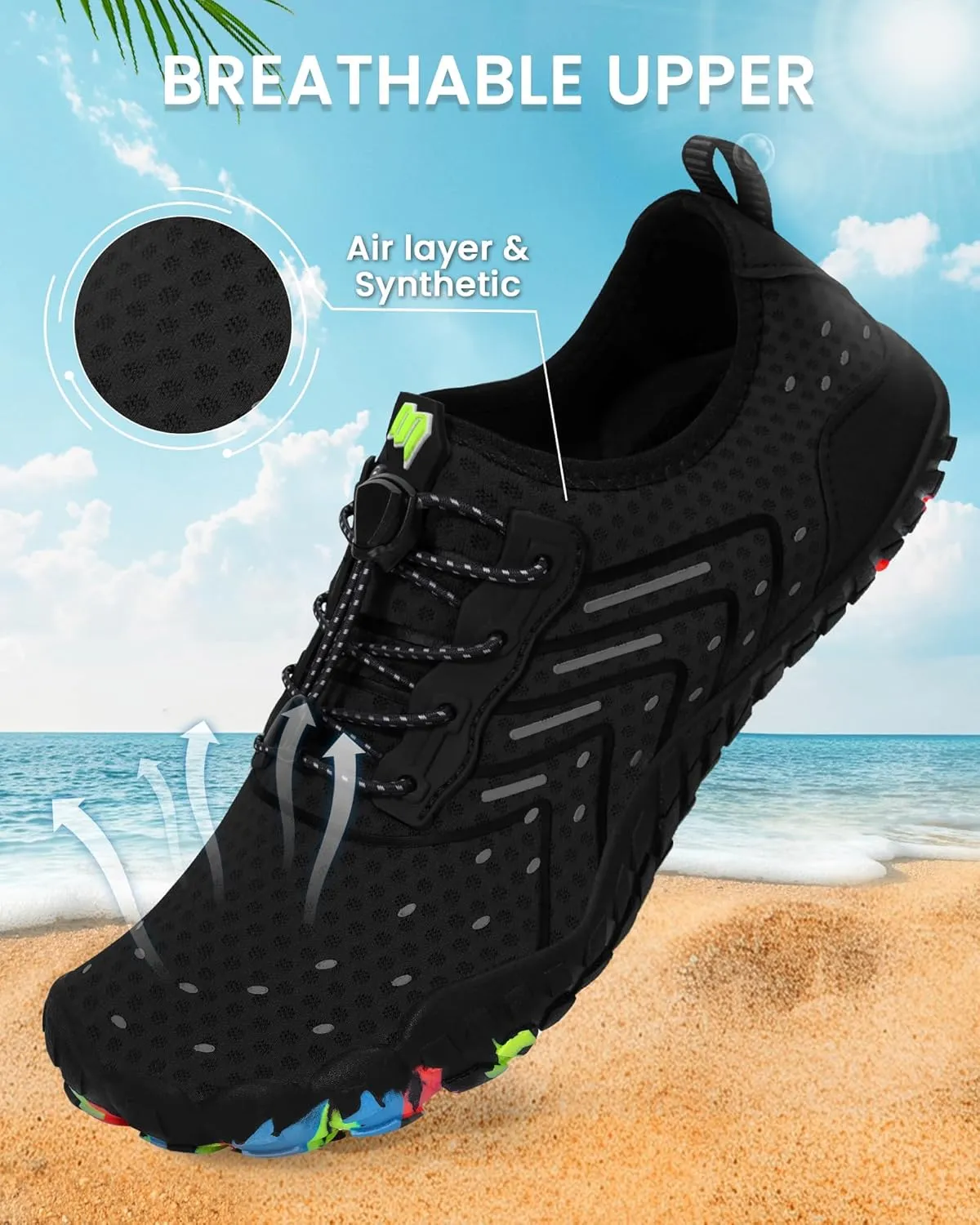 Water Shoes for Women Men Adult Quick-Dry Aqua Socks Breathable Barefoot Shoes for Swim Beach River Pool Lake Hiking Kayaking Surfing