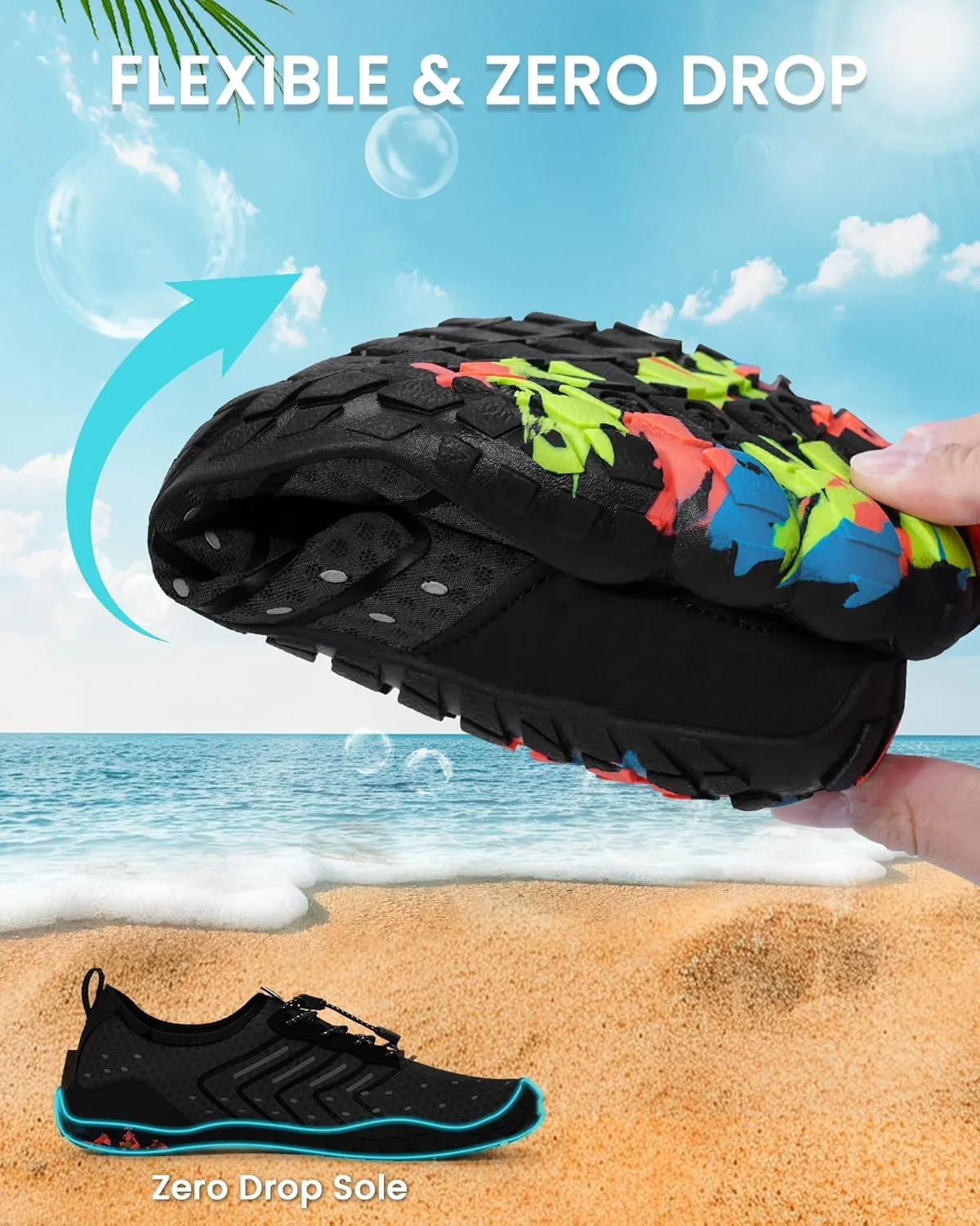 Water Shoes for Women Men Adult Quick-Dry Aqua Socks Breathable Barefoot Shoes for Swim Beach River Pool Lake Hiking Kayaking Surfing