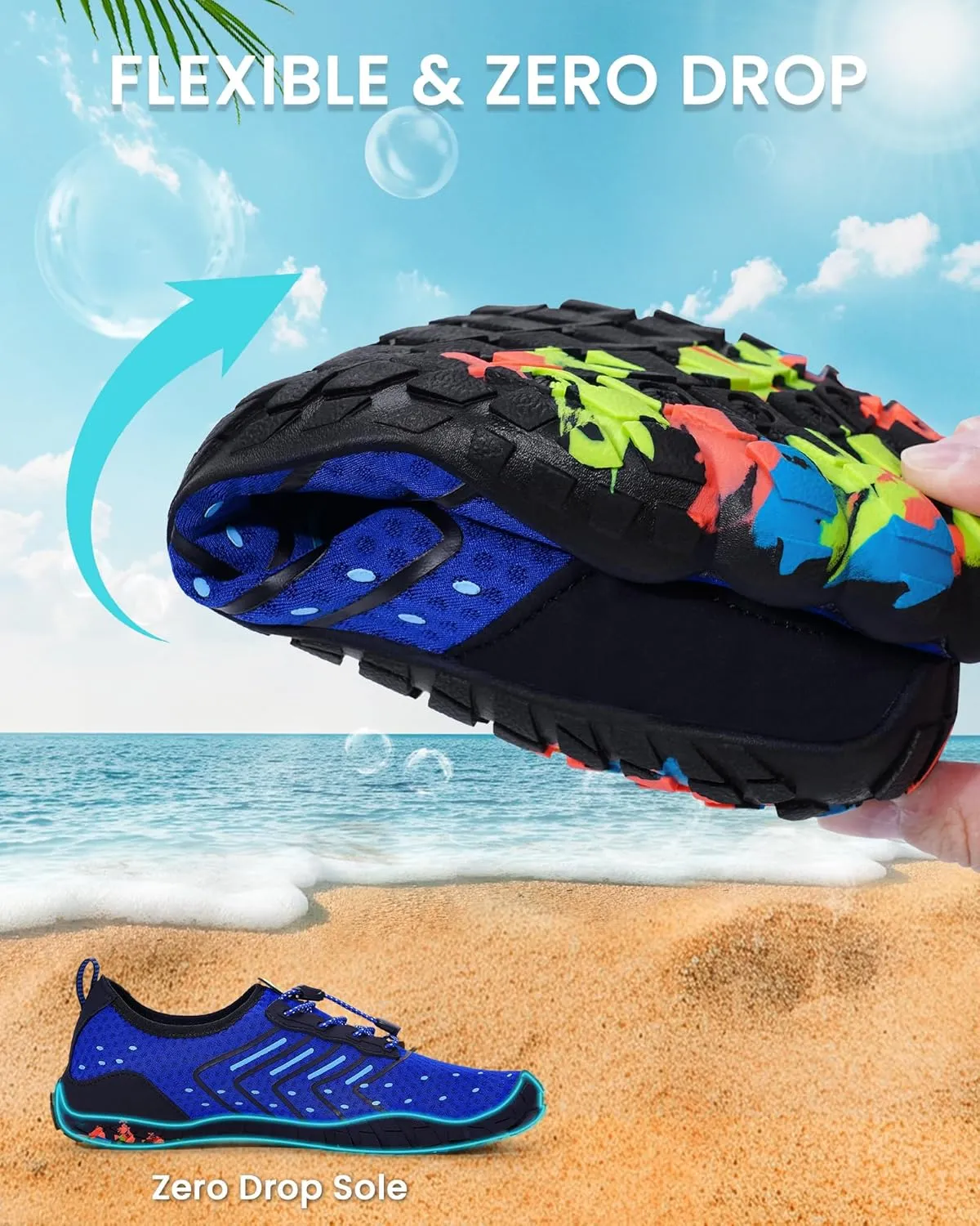 Water Shoes for Women Men Adult Quick-Dry Aqua Socks Breathable Barefoot Shoes for Swim Beach River Pool Lake Hiking Kayaking Surfing